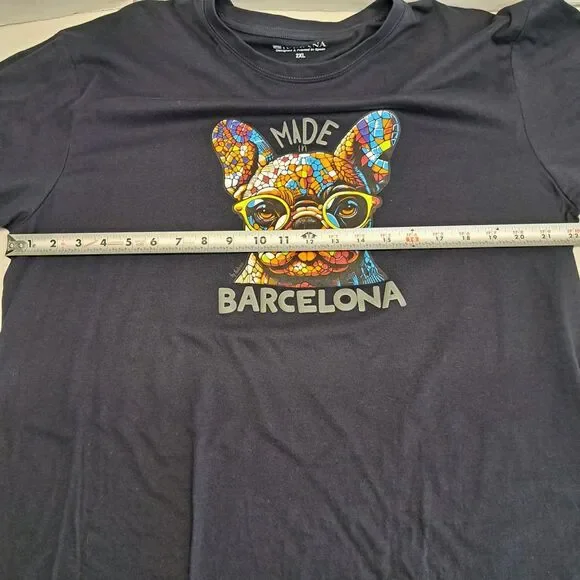 Ikebana Graphic Tee Mosaic Bulldog 2XL Made In Barcelona - Picture 6 of 7